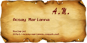 Acsay Marianna névjegykártya